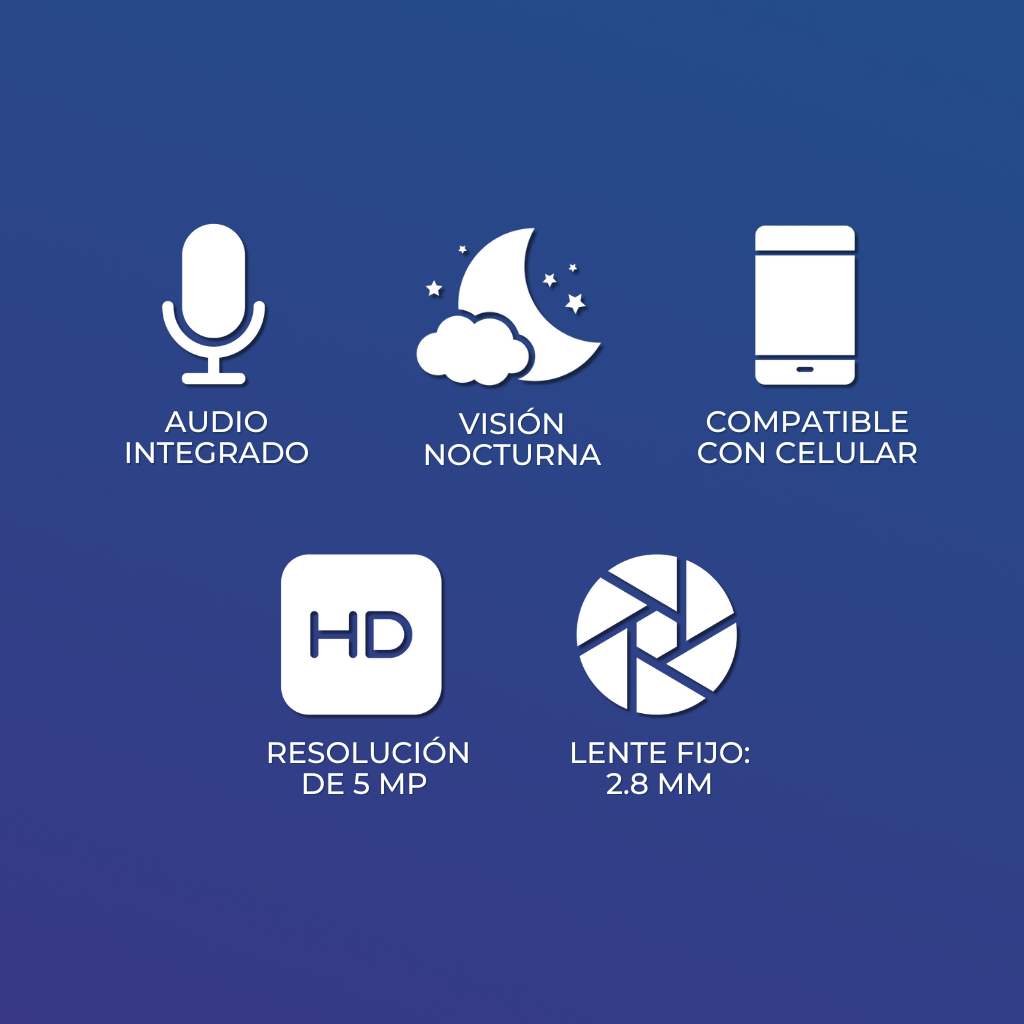 Kit TURBOHD 5MP (CON INSTALACIÓN) | 4 Cámaras Bala con Micrófono Integrado | 1 DVR 4 Canales | 1 Fuente de Poder | Accesorios de Instalación - Image 2