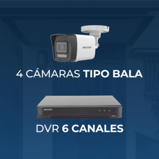 Kit TurboHD 3K (5 Megapixel) (CON INSTALACIÓN) / DVR 4 Canales / 4 Cámaras Bala para Exterior y Metal / Micrófono Integrado